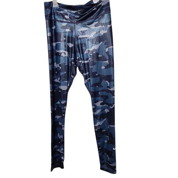 Nike Dri Fit Leggings For Women Size Large Camouflage Pattern Mid Rise - Picture 3 of 16